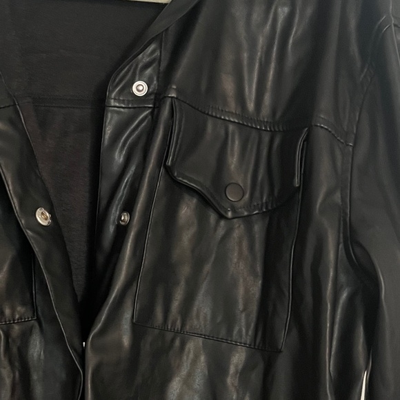 FAKE LEATHER LOOK BIKER JACKET - Picture 7 of 10